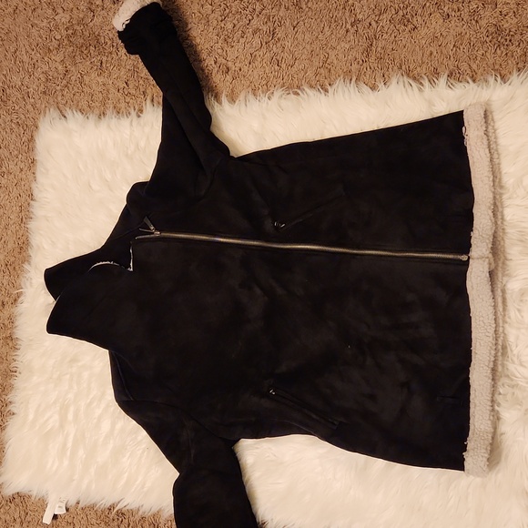 THE ROCKN REV WOMEN FAUX FUR FLEECE COAT OUTWEAR WARM LAPEL BIKER MOTOR AVIATOR - Picture 3 of 12